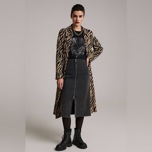 Randolph Duke The Look Trench Coat Faux Animal Print Lined Sz14